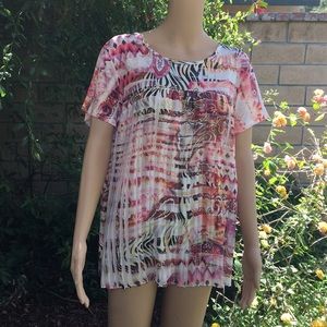 Blueu Pleated Pink Tunic XL